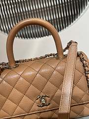 Chanel Caviar Quilted Mini Coco Chain Handle Flap Dark Beige 14x24x10cm - 6