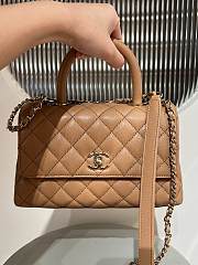 Chanel Caviar Quilted Mini Coco Chain Handle Flap Dark Beige 14x24x10cm - 5