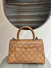 Chanel Caviar Quilted Mini Coco Chain Handle Flap Dark Beige 14x24x10cm - 3