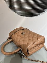 Chanel Caviar Quilted Mini Coco Chain Handle Flap Dark Beige 14x24x10cm - 2