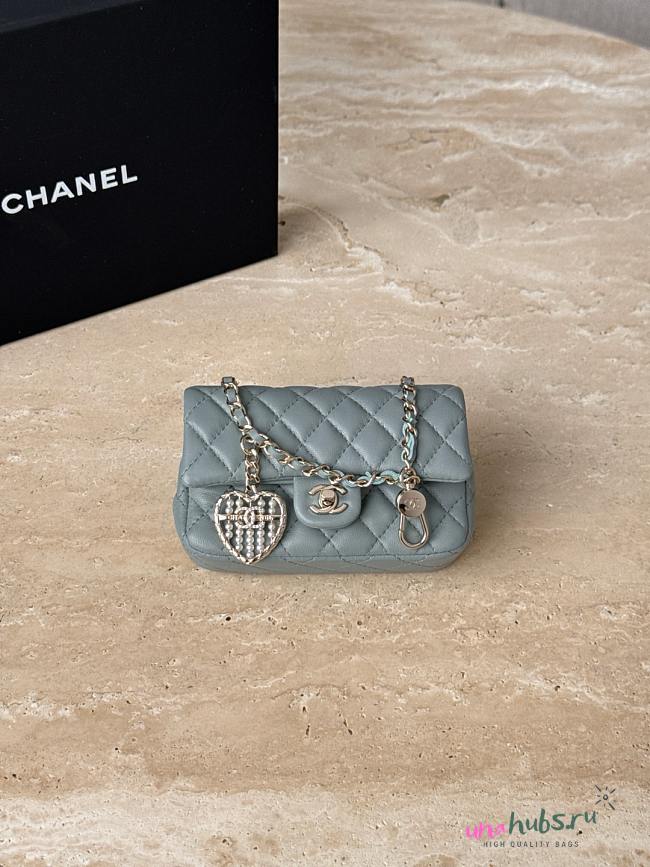 Chanel Nano Classic Double Flap Bag Charm Lambskin Leather - 12.5x5x8cm  - 1