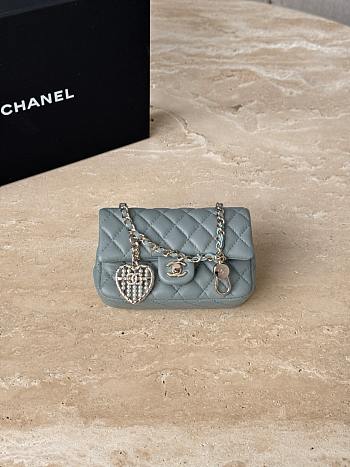 Chanel Nano Classic Double Flap Bag Charm Lambskin Leather - 12.5x5x8cm 