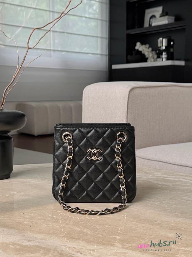 Chanel Mini Tote Black Caviar Bag - 16x15x10cm - 1