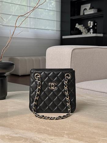 Chanel Mini Tote Black Caviar Bag - 16x15x10cm