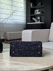 Chanel 25 Bag Tweed Navy Blue - 30x40x15cm - 6