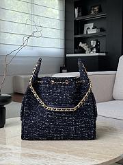 Chanel 25 Bag Tweed Navy Blue - 30x40x15cm - 3