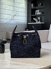 Chanel 25 Bag Tweed Navy Blue - 30x40x15cm - 2