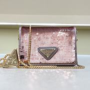 Prada Sequined card holder with shoulder strap - 11.5×8×4.5 - 1