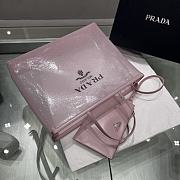 PRADA Mesh Paillettes Spazzolato Logo Tote Alabastro - 36×30×10cm - 2