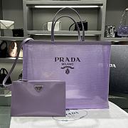 	 PRADA Mesh Paillettes Spazzolato Logo Tote Purple - 36×30×10cm - 1