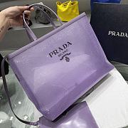 	 PRADA Mesh Paillettes Spazzolato Logo Tote Purple - 36×30×10cm - 2
