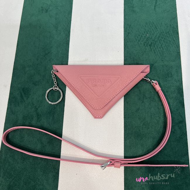 	 Prada Pink Leather Pouch with Neck Strap - 16.5×12cm - 1