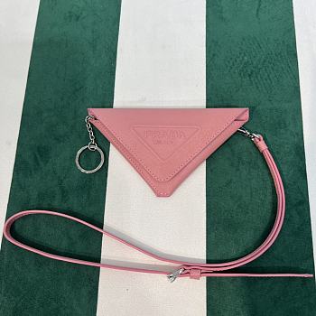 	 Prada Pink Leather Pouch with Neck Strap - 16.5×12cm