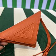 	 Prada Orange Leather Pouch with Neck Strap - 16.5×12cm - 4