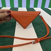 	 Prada Orange Leather Pouch with Neck Strap - 16.5×12cm - 2