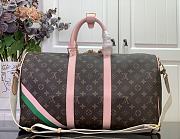 Louis Vuitton Keepall Bandoulière 45 Monogram Canvas With Pink Strap - 27 x 20 x 45 - 6