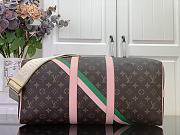 Louis Vuitton Keepall Bandoulière 45 Monogram Canvas With Pink Strap - 27 x 20 x 45 - 3