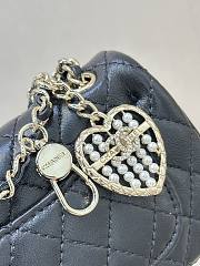 Chanel Nano Classic Double Flap Bag Charm Black Lambskin Leather - 12.5x5x8cm - 4