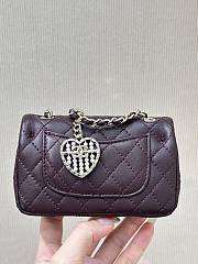 Chanel Nano Classic Double Flap Bag Charm Burgundy Lambskin Leather - 12.5x5x8cm - 4