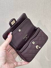 Chanel Nano Classic Double Flap Bag Charm Burgundy Lambskin Leather - 12.5x5x8cm - 3