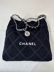 Chanel 22 Black Velvet Tote - 37/35/7cm - 1