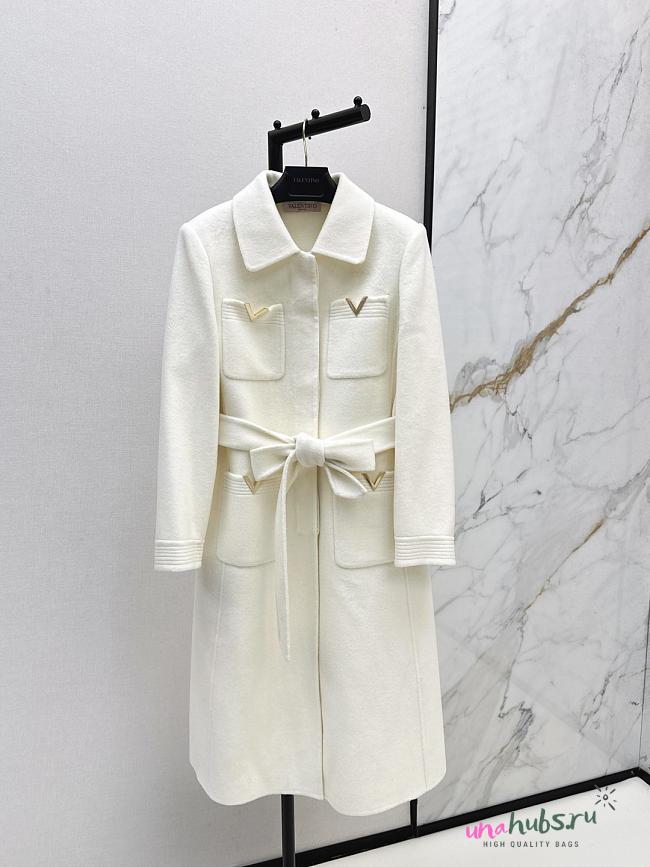 	 Valentino Garavani Drill double-breasted Coat White - 1