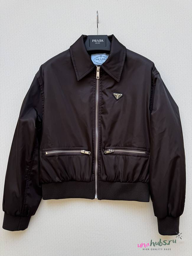 Prada Leather Brown Triangle-logo Jacket - 1