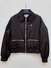 Prada Leather Brown Triangle-logo Jacket - 1