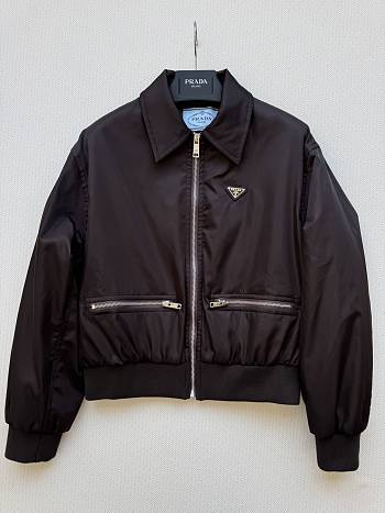 Prada Leather Brown Triangle-logo Jacket