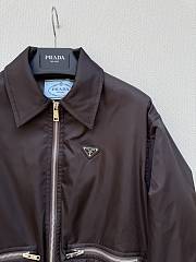 Prada Leather Brown Triangle-logo Jacket - 6