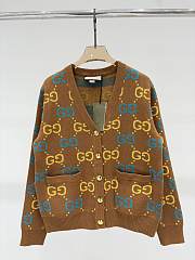 Gucci GG wool jacquard jumper in brown and yellow - 4