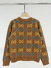 Gucci GG wool jacquard jumper in brown and yellow - 3