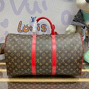 Louis Vuitton Keepall 50 Monogram Canvas Red - 50x29x23cm - 3