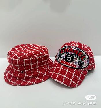 Chanel Tweed Red hat