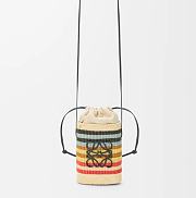 Loewe Square pocket in iraca palm and calfskin - 22.5x14x6cm - 4