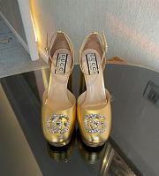 Gucci Platform Pump With Double G in Metallic 16cm - 6