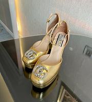 Gucci Platform Pump With Double G in Metallic 16cm - 5