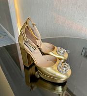 Gucci Platform Pump With Double G in Metallic 16cm - 4