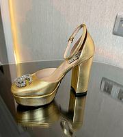 Gucci Platform Pump With Double G in Metallic 16cm - 2