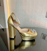 Gucci Platform Pump With Double G in Metallic 16cm - 3