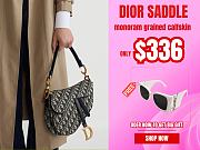 Dior Saddle monoram grained calfskin with strap bag 24cm - 1