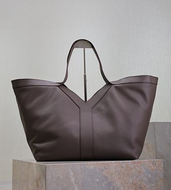 YSL Y tote in leather PURPLE BROWN -  37 X 32 X 27–22 CM