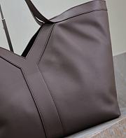 YSL Y tote in leather PURPLE BROWN -  37 X 32 X 27–22 CM - 4