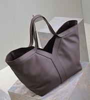 YSL Y tote in leather PURPLE BROWN -  37 X 32 X 27–22 CM - 3