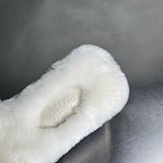 	 Hermes Oran White Fur Sandals - 6