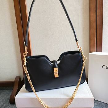 Celine Shoulder Camille 16 Soft Smooth Calfskin Black 27x15x4cm