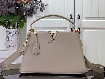 Louis Vuitton Capucines MM Souple Grey Beige 33x24x12cm