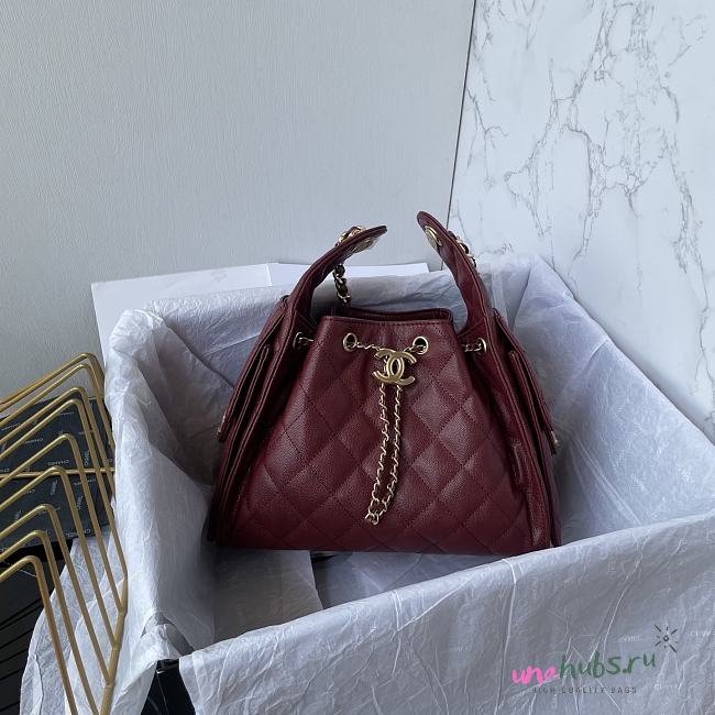 Chanel 25 Small Handbag Red Wine 30x26x14cm - 1