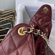 Chanel 25 Small Handbag Red Wine 30x26x14cm - 6