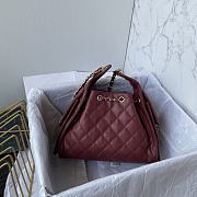 Chanel 25 Small Handbag Red Wine 30x26x14cm - 5